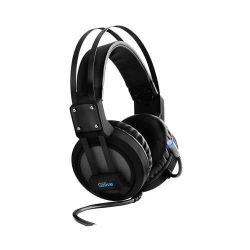 Auriculares gaming QILIVE Q.3351, micrófono, control de volumen, cable 2,1m., conexión Usb.