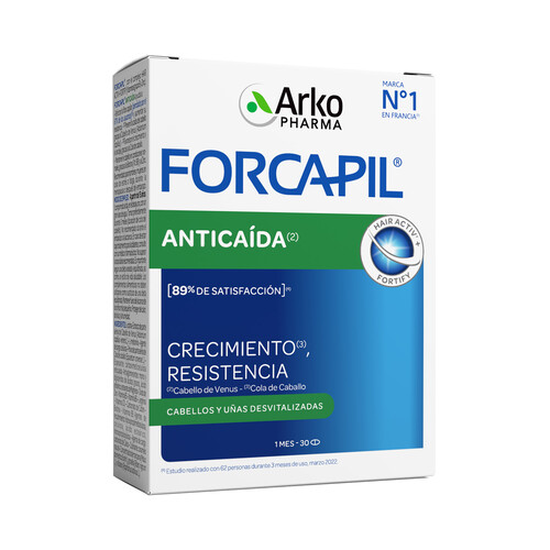 ARKOPHARMA Forcapil Tratamiento anticaida del cabello y fortificador de uñas en cápsulas 30 uds.