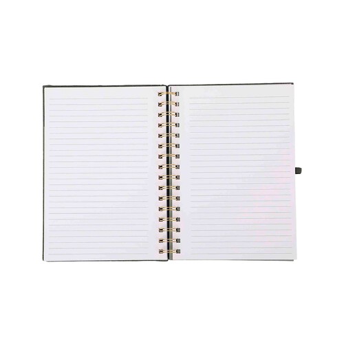 Cuaderno A5 80G 100H Horizontal/Cuadro C/Espiral Tapa Tela FSC PRODUCTO ALCAMPO