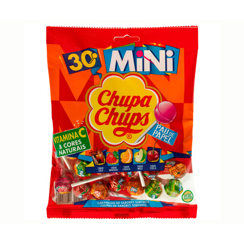 CHUPA CHUPS Caramelo con palo chupa chups minis halloween 30 uds 180 g