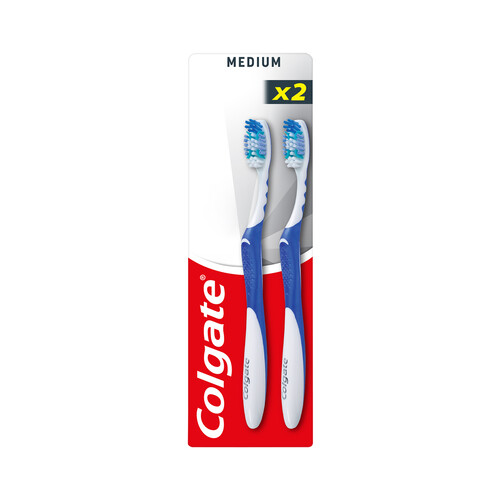 COLGATE Cepillo de dientes medio para una limpieza completa COLGATE 2 uds.