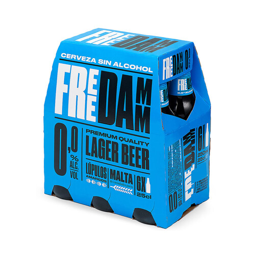FREE DAMM Cerveza sin alcohol pack de 6 x 25 cl.