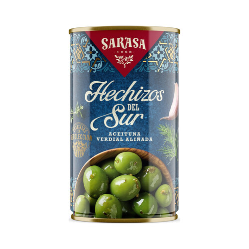 SARASA Hechizos del Sur aceitunas verdes aliñadas 185 g.