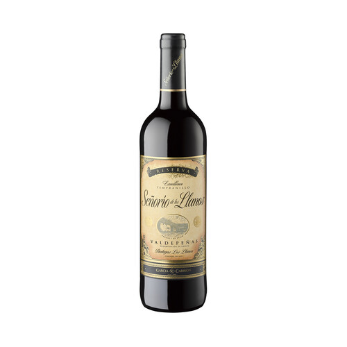 SEÑORÍO DE LOS LLANOS  Vino tinto reserva con D.O. Valdepeñas botella 75 cl.