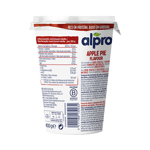 ALPRO Especialidad de soja vegetal con sabor a tarta de queso 400 g.