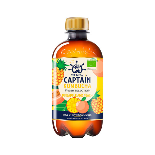 THE GUTSY CAPTAIN Kombucha con salbor a piña y melocotón 400 ml.