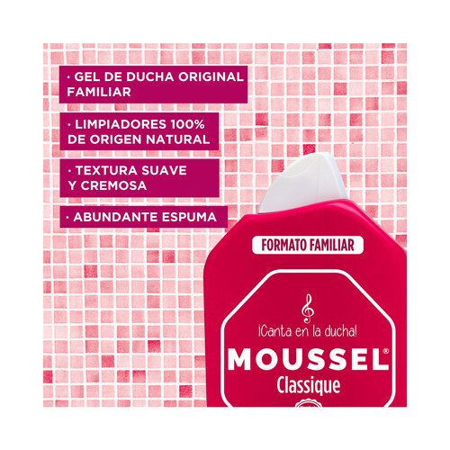 MOUSSEL Gel para baño o ducha con aceites esenciales naturales MOUSSEL Classique 900 ml.