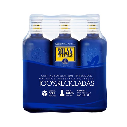 Comprar Agua mineral natural botella 1,5 l · SOLAN DE CABRAS · Supermercado  Supermercado Hipercor