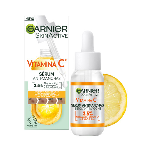 GARNIER Sérum con vitamina C con acción anti manchas oscuras GARNIER Skin active 30 ml.