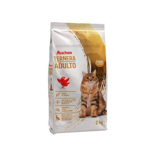 PRODUCTO ALCAMPO Alimento completo para gatos adultos a base de ternera 2 kg.