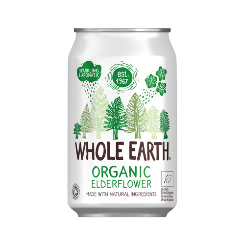 WHOLE EARTH Refresco bio sabor sauco, 330 ml.