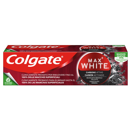 COLGATE Pasta de dientes con acción blanqueante COLGATE Max white carbon 75 ml.