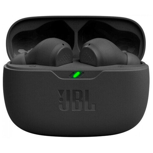 Auriculares Bluetooth intrauricular JBL WAVE BEAM con estuche de carga, hasta 32 horas de autonomía, color negro.