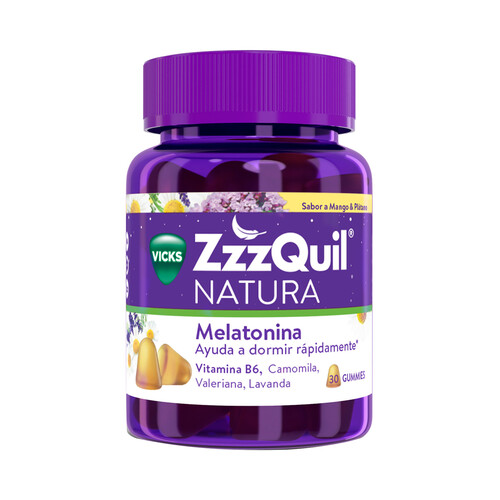 ZZZQUIL NATURA Melatonina en gominolas con sabor a mango y plátano 30 uds.