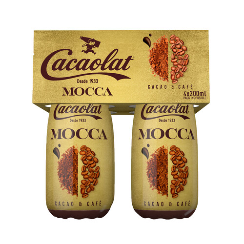 CACAOLAT Batido de cacao UHT con un toque de café CACAOLAT 4 x 200 ml.