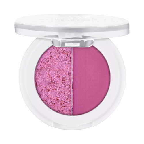 ESSENCE Soft touch tono 02 Berry crush Sombra de ojos duo (acabado brillante y mate) en tonos malva.