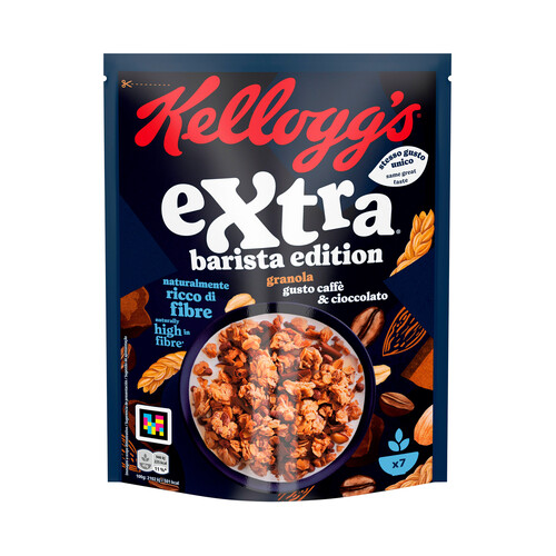 KELLOGG'S Extra Barista Edition Cereales granola con sabor a café y chocolate rico en fibra 350 g.