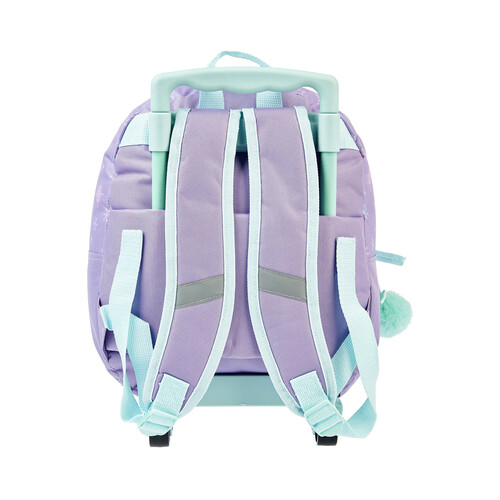 Mochila trolley con ruedas, FROZEN, varios departamentos, color morado, ALCAMPO.