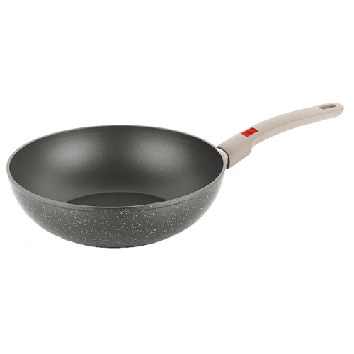 Wok aluminio forjado 28cm Pietra, con interior antiadherente, apta para inducción,MONIX.