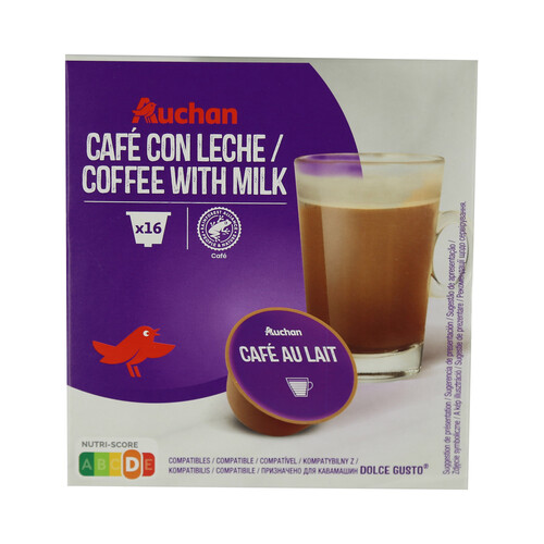 Producto Alcampo Café con leche en capsulas compatible con dolce gusto 16 uds. 160 g.