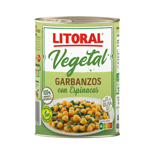 LITORAL Garbanzos con espinacas LITORAL 425 g.