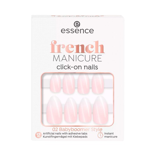 ESSENCE French manicure tono 02 Babyboomer style Uñas artificiales, manicura francesa, autoadhesivas.