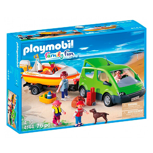 PLAYMOBIL Family Fun coche familiar con lancha