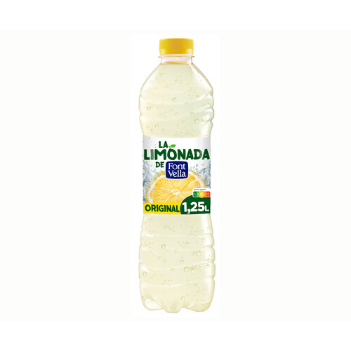 FONT VELLA Levité  Agua mineral sabor limón en botella de 1,25 l.