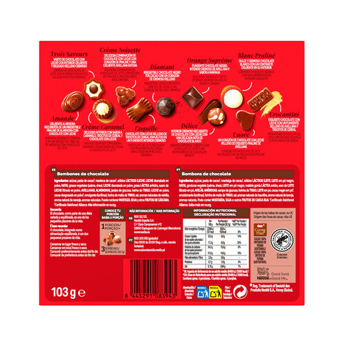 NESTLÉ Caja roja Estuche con bombones surtidos (11 variedades) 103 g.