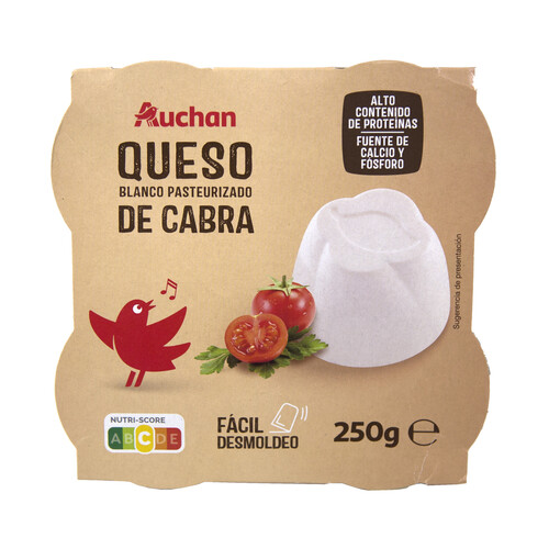 AUCHAN Queso fresco de cabra 4 uds. x 62,5 g. Producto Alcampo