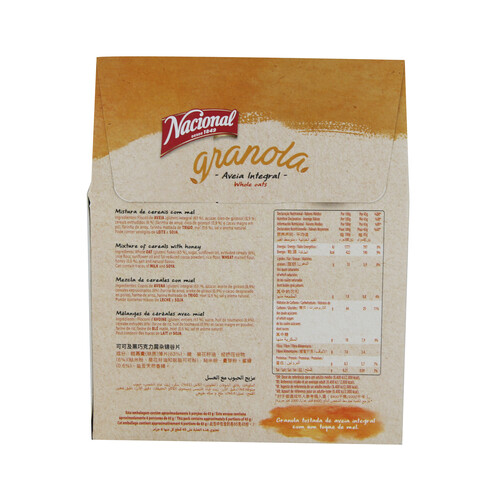 NACIONAL Cereales granola de avena integral con miel 300 g.