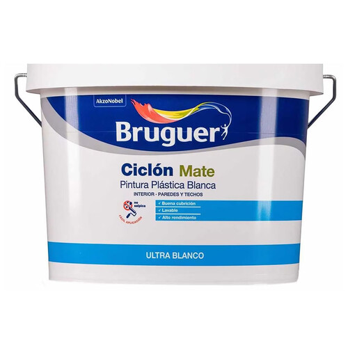 Pintura ciclón mate blanco de 10l.