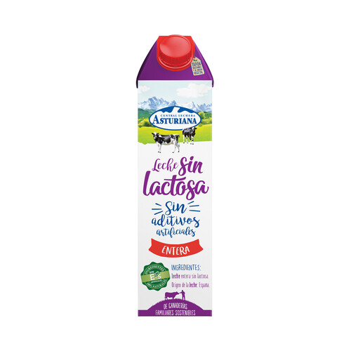 CENTRAL LECHERA ASTURIANA Leche de vaca entera y sin lactosa, de origen española  1 l.