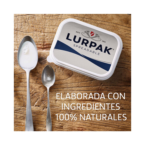 LURPAK Materia grasa (78%) fácil de untar, ligeramente salada tarrina 200 g.