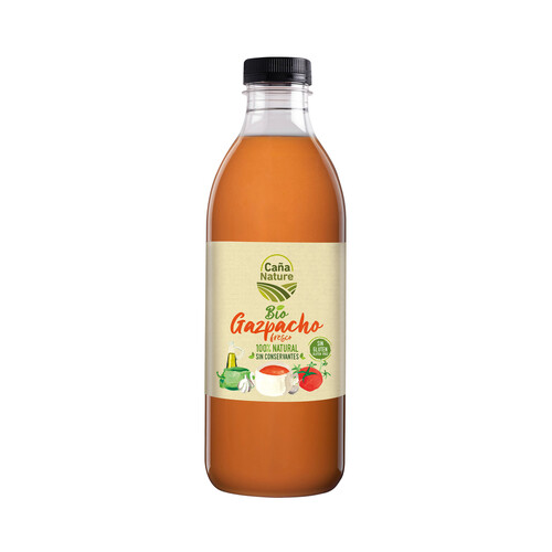 CAÑA NATURE Gazpacho fresco ecológico tradicional andaluz, 100% natural, sin gluten ni conservantes CAÑA NATURE 1 l.