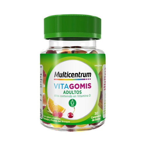 MULTICENTRUM Vitagomis adulto Complemento alimenticio multivitamínico para adultos en cómodos caramelos de goma sabor frutas 30 uds.