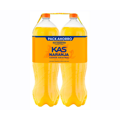 KAS Refresco de naranja pack 2 botellas de 2 l.