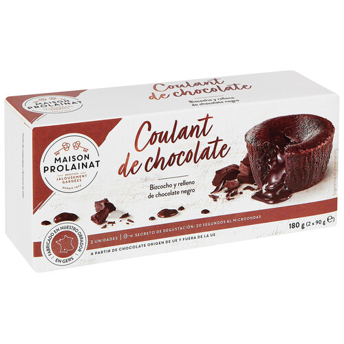 MAISON PROLAINAT Coulant de chocolate (bizcocho y releno de chocolate negro) MAISON PROLAINAT 2 X 90 g.