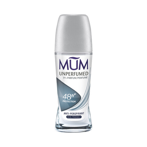 MUM Desodorante roll on para hombre sin perfume y con protección antitranspirante hasta 48 horas 50 ml.