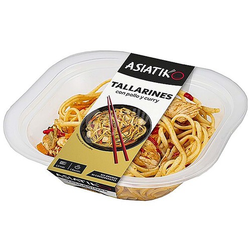 ASIATIKO Tallarines con pollo al curry 260 g.