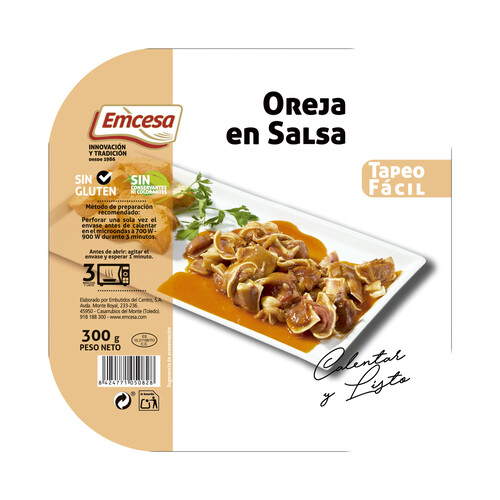 EMCESA Oreja guisada en salsa elaborada sin conservantes, ni colorantes ni gluten EMCESA 300 g