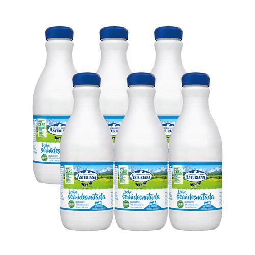 CENTRAL LECHERA ASTURIANA Leche de vaca semidesnatada de origen español 6 x 1.5 l.