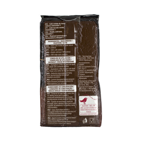 PRODUCTO ALCAMPO Café molido 100 % Arábica 250 g.