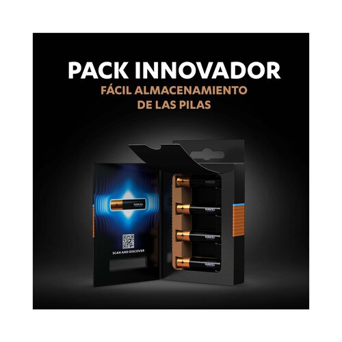 Pack de 4 pilas alcalinas AAA, LR03, 1,5V, DURACELL Optimum.