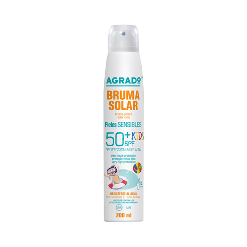 AGRADO Kids Protector solar para niños con pieles sensibles y con FPS 50+ (muy alto) 200 ml.