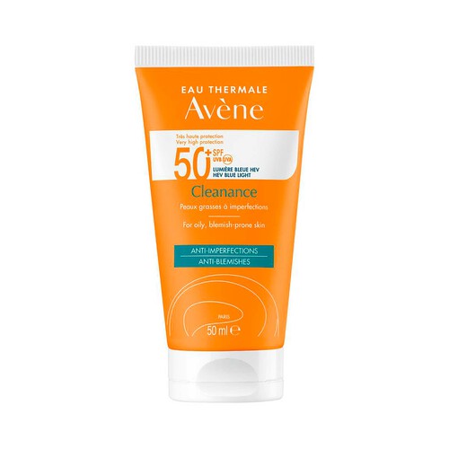 THERMALE AVÉNE Cleanance Protector solar con FPS 50+ (muy alto), para pieles grasa con imperfecciones 50 ml.