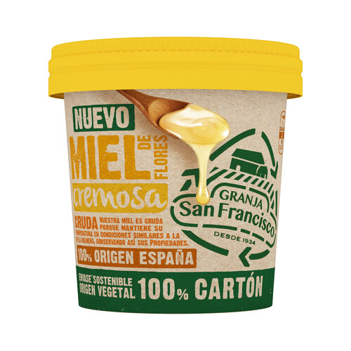 Miel de flores cremosa GRANJA SAN FRANCISCO 385 g.