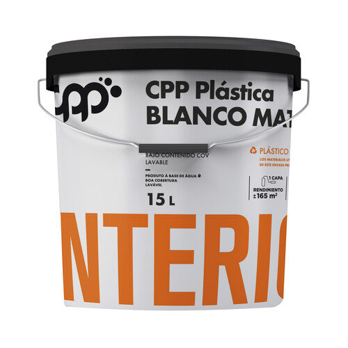 Pintura para interior blanco mate, 15 litros, CPP.