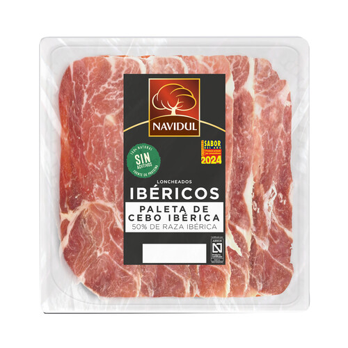 NAVIDUL Paleta de cebo ibérica (50% raza ibérica) cortada en lonchas 70 g.