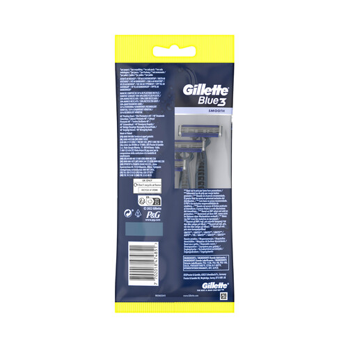 GILLETTE Blue 3 smooth Maquinilla de afeitar desechable con cabezal pivotante de 3 hojas 6 uds.